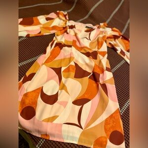 Donna Morgan Pink Orange Brown Abstract Print Womans Dress